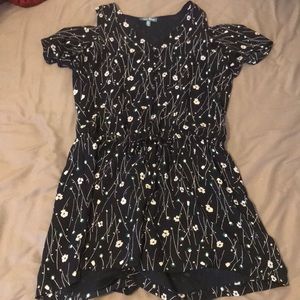 Floral cold shoulder romper